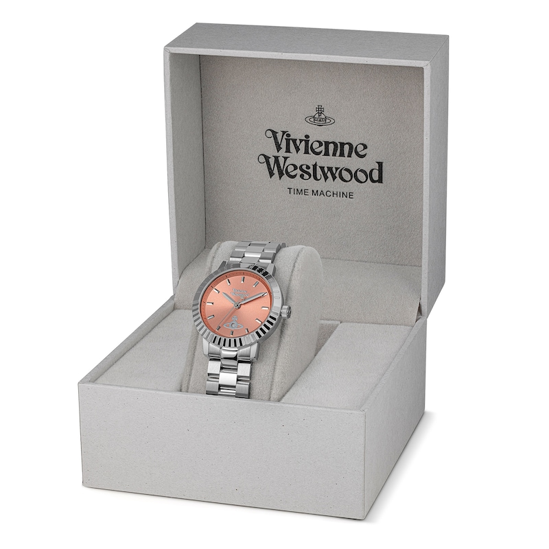 Main Image 7 of Vivienne Westwood Dulwich Quartz Coral Pink Dial & Stainless Steel Bracelet Watch
