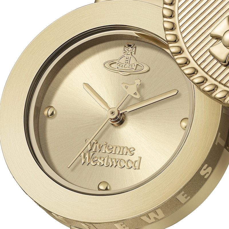 Main Image 3 of Vivienne Westwood Orb Button Gold Dial & Stainless Steel Link Chain Bracelet Watch
