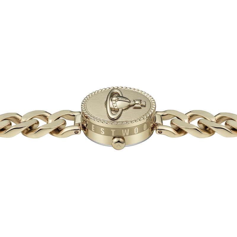 Main Image 4 of Vivienne Westwood Orb Button Gold Dial & Stainless Steel Link Chain Bracelet Watch