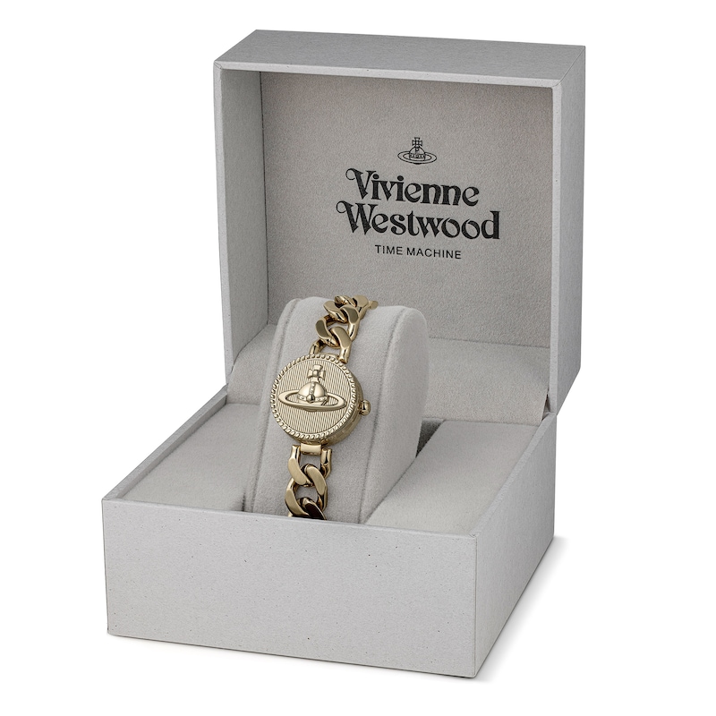 Main Image 8 of Vivienne Westwood Orb Button Gold Dial & Stainless Steel Link Chain Bracelet Watch
