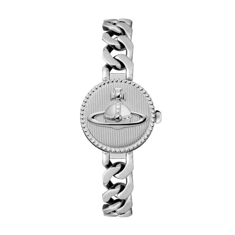 Main Image 1 of Vivienne Westwood Orb Button Womens' Silver Dial & Stainless Steel Link Chain Watch