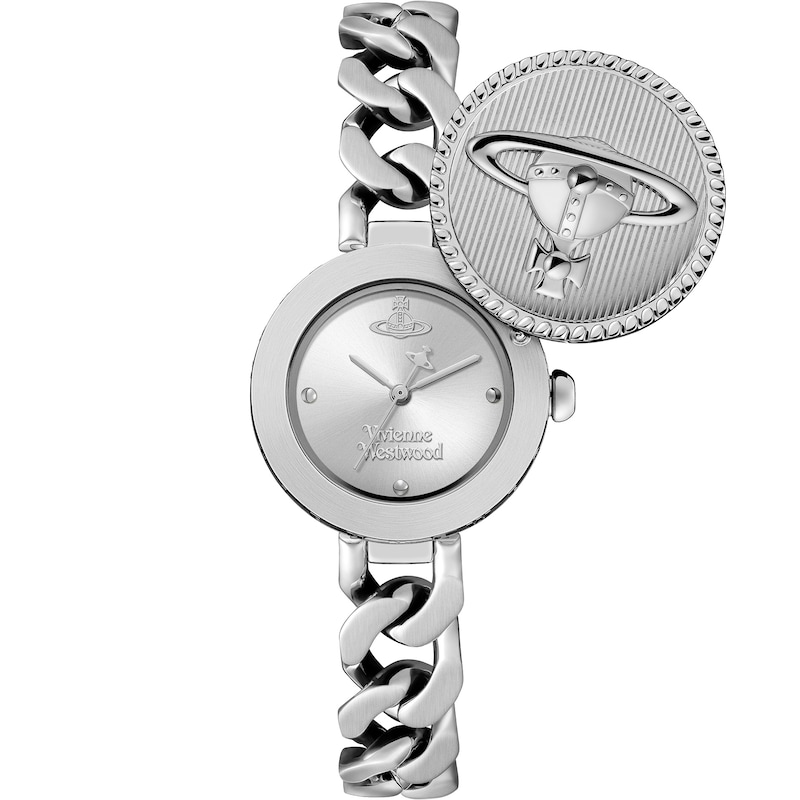 Main Image 2 of Vivienne Westwood Orb Button Womens' Silver Dial & Stainless Steel Link Chain Watch