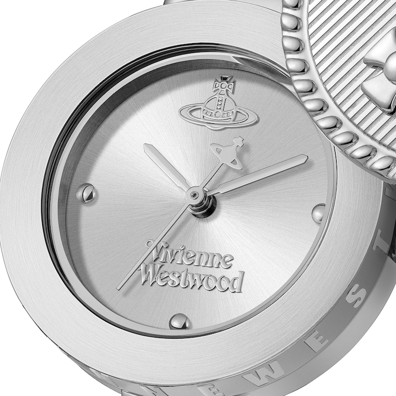 Main Image 3 of Vivienne Westwood Orb Button Womens' Silver Dial & Stainless Steel Link Chain Watch