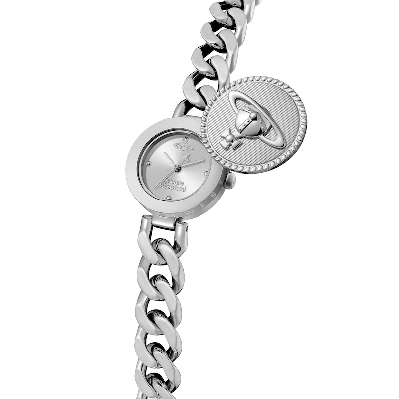 Main Image 5 of Vivienne Westwood Orb Button Womens' Silver Dial & Stainless Steel Link Chain Watch