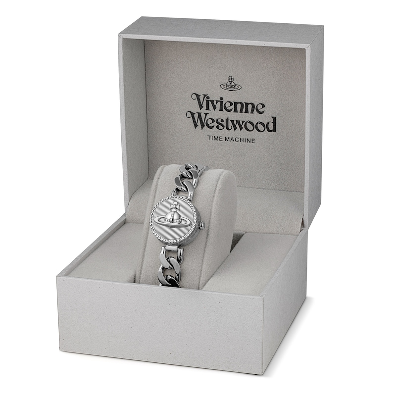 Main Image 8 of Vivienne Westwood Orb Button Womens' Silver Dial & Stainless Steel Link Chain Watch