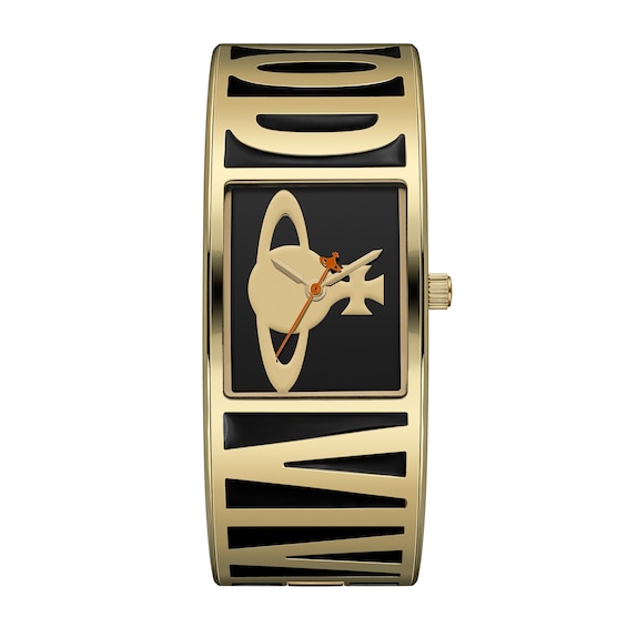 Women's Vivienne Westwood Belvoir Quartz Black Stainless Steel Bangle Watch