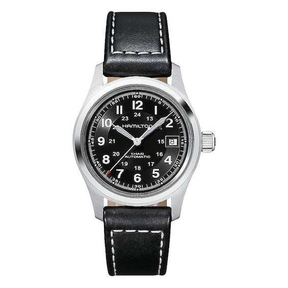 Hamilton Khaki Field Murph 38mm Black Leather Strap Watch | Ernest 