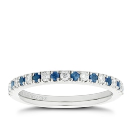 Vera Wang 18ct White Gold 0.12ct Diamond & Sapphire Eternity Certificated Ring