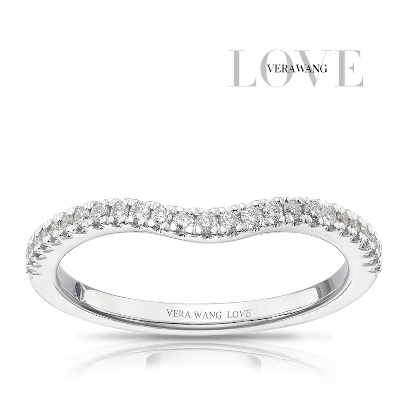 Main Image 1 of Vera Wang 18ct White Gold 0.14ct Diamond Wishbone Certificated Ring