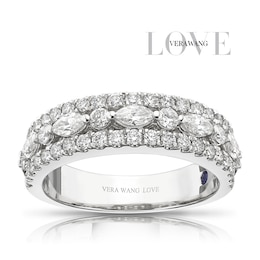 Vera Wang Platinum 0.95ct Diamond Three Row Eternity Certificated Ring