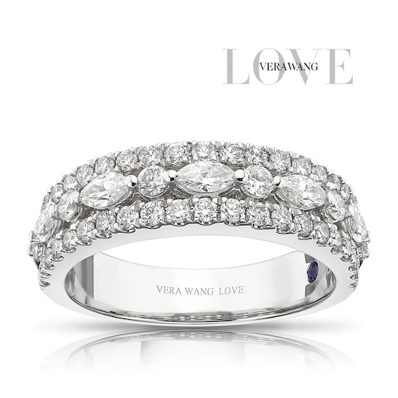 Vera Wang Platinum 0.95ct Diamond Three Row Eternity Certifi