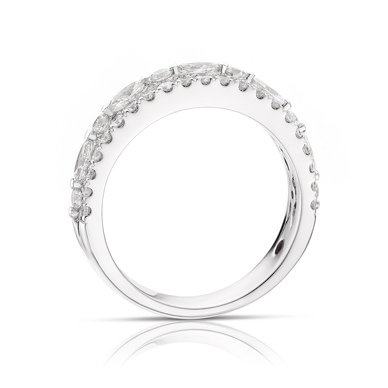Main Image 3 of Vera Wang Platinum 0.95ct Diamond Three Row Eternity Certificated Ring