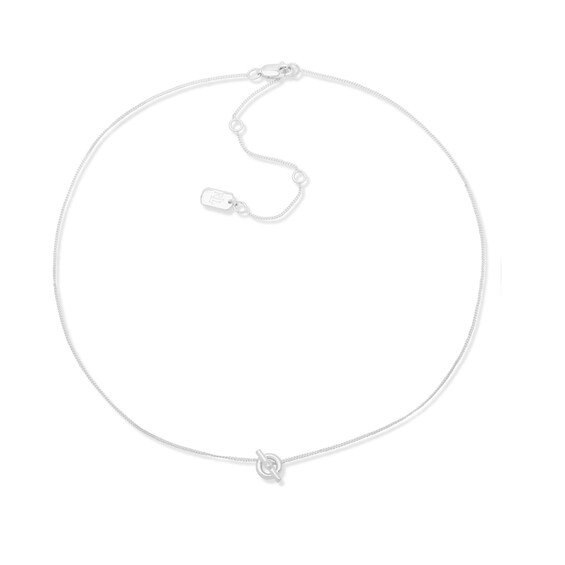 Lauren Ralph Lauren Silver Diamond Toggle Necklace