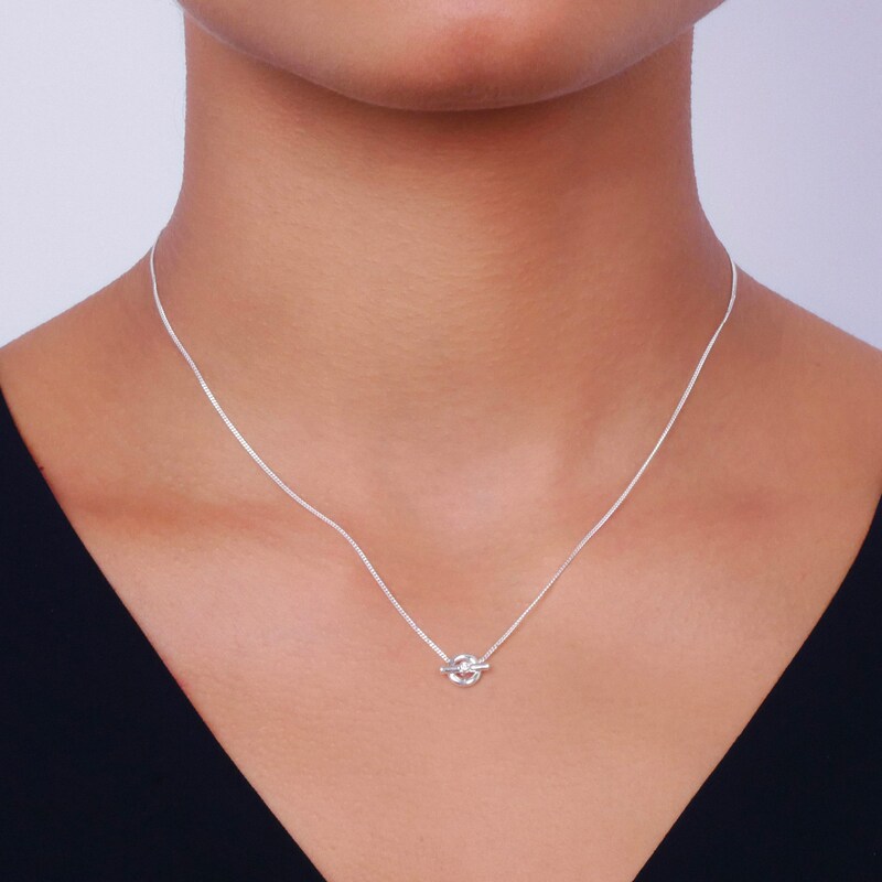 Lauren Ralph Lauren Silver Diamond Toggle Necklace