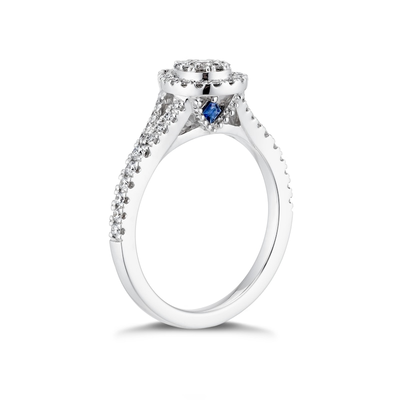 Main Image 2 of Vera Wang 18ct White Gold 0.45ct Diamond Pear Shaped Cluster Certificated Ring