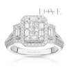 Thumbnail Image 1 of Vera Wang 18ct White Gold 0.95ct Diamond Cluster Certificated Ring