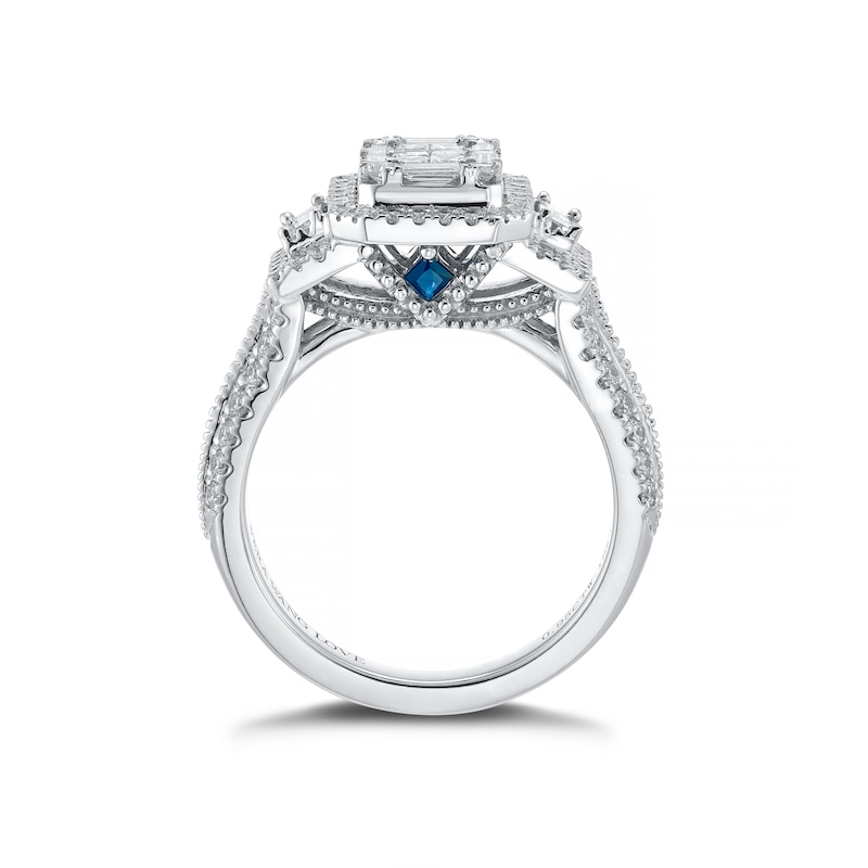 Main Image 3 of Vera Wang 18ct White Gold 0.95ct Diamond Cluster Certificated Ring