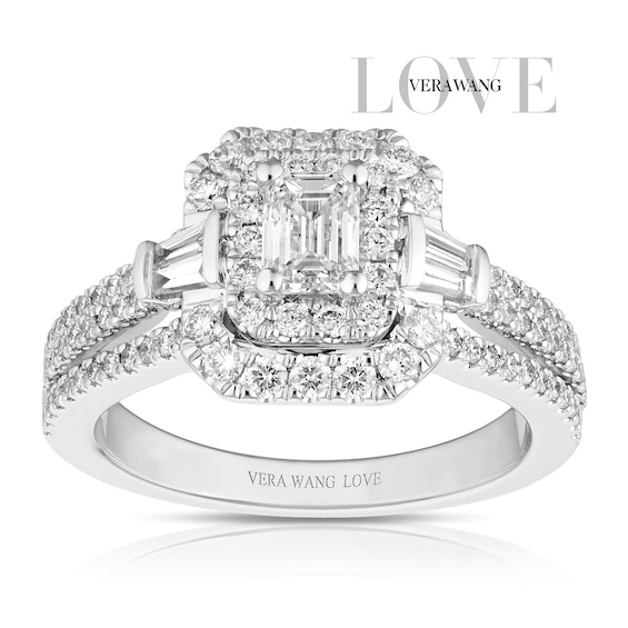 Engagement Ring Vera Wang 18ct White Gold Halo Certificated 