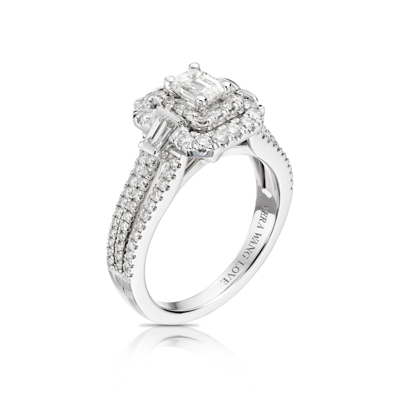Main Image 2 of Vera Wang 18ct White Gold 1.20ct Diamond Halo Certificated Ring