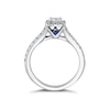 Thumbnail Image 3 of Vera Wang 18ct White Gold 0.69ct Diamond Princess Cut Halo Certificated Ring