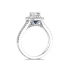 Thumbnail Image 2 of Vera Wang 18ct White Gold 0.95ct Diamond Emerald Cut Halo Certificated Ring