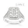 Thumbnail Image 1 of Engagement Ring Vera Wang 18ct White Gold Cluster Certificated 1.45ct Diamond Ring