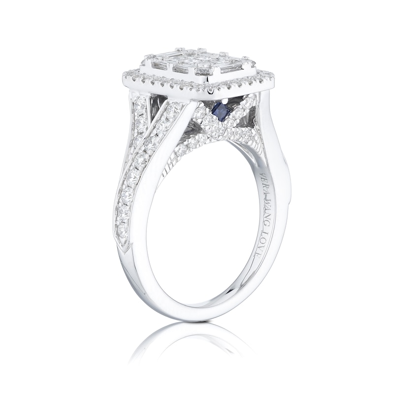 Main Image 2 of Engagement Ring Vera Wang 18ct White Gold Cluster Certificated 1.45ct Diamond Ring