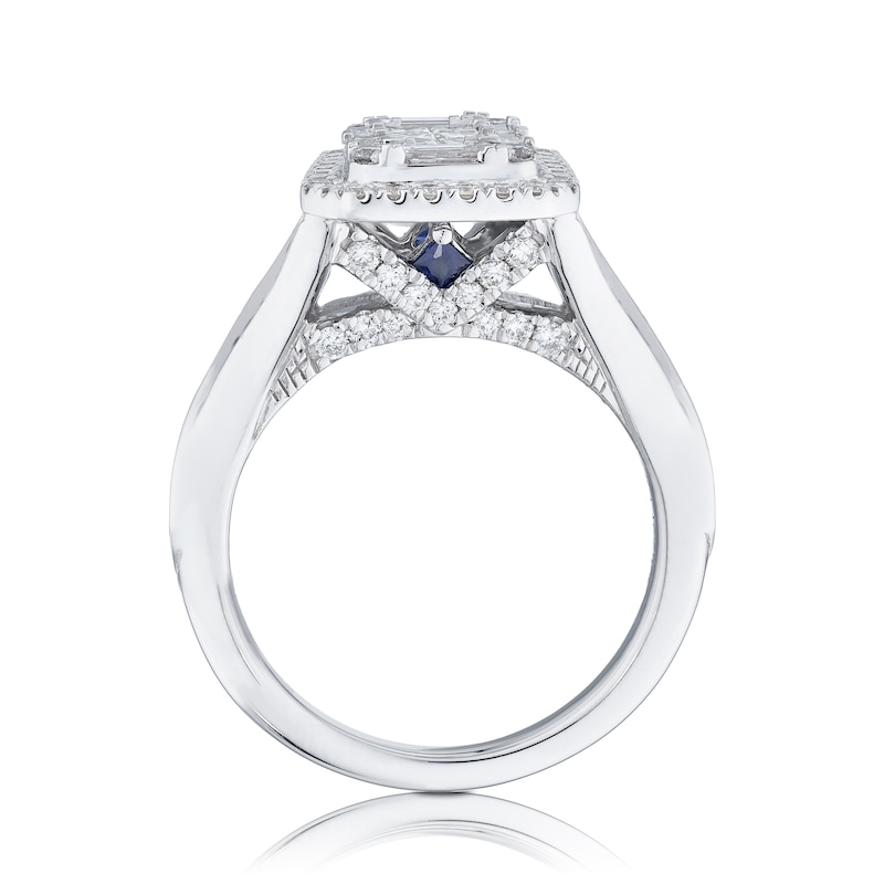 Main Image 3 of Engagement Ring Vera Wang 18ct White Gold Cluster Certificated 1.45ct Diamond Ring