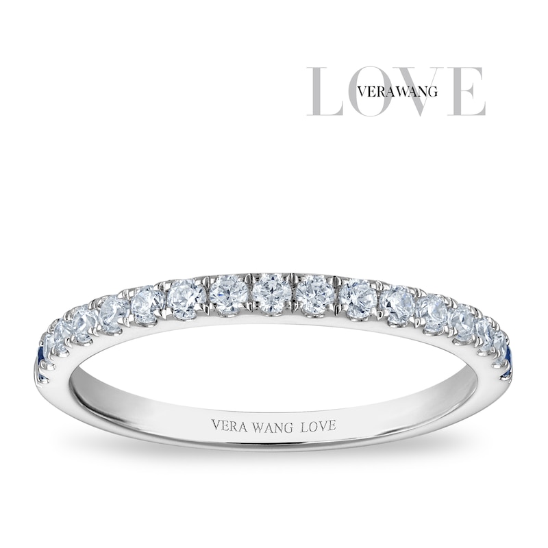 Main Image 1 of Vera Wang 18ct White Gold 0.25ct Diamond & Sapphire Two Row Eternity Certificated Ring