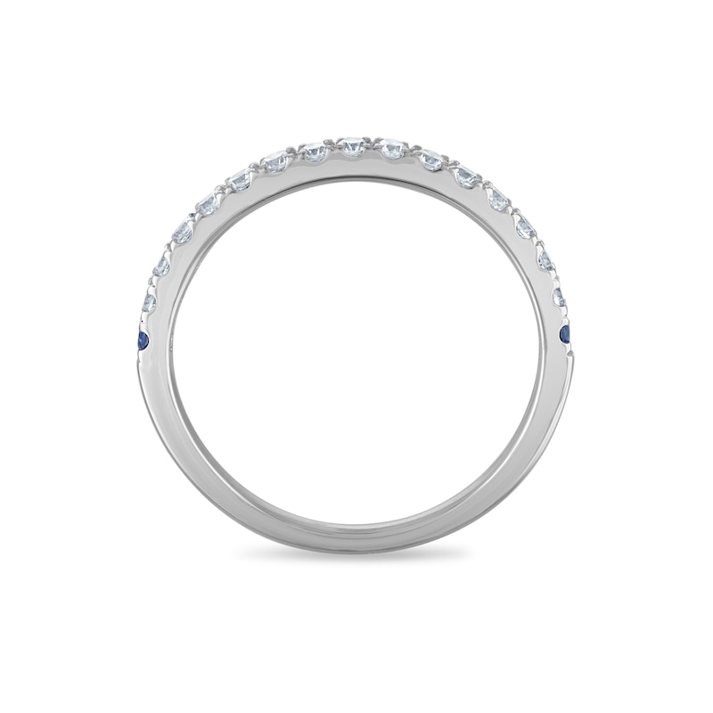 Main Image 3 of Vera Wang 18ct White Gold 0.25ct Diamond & Sapphire Two Row Eternity Certificated Ring