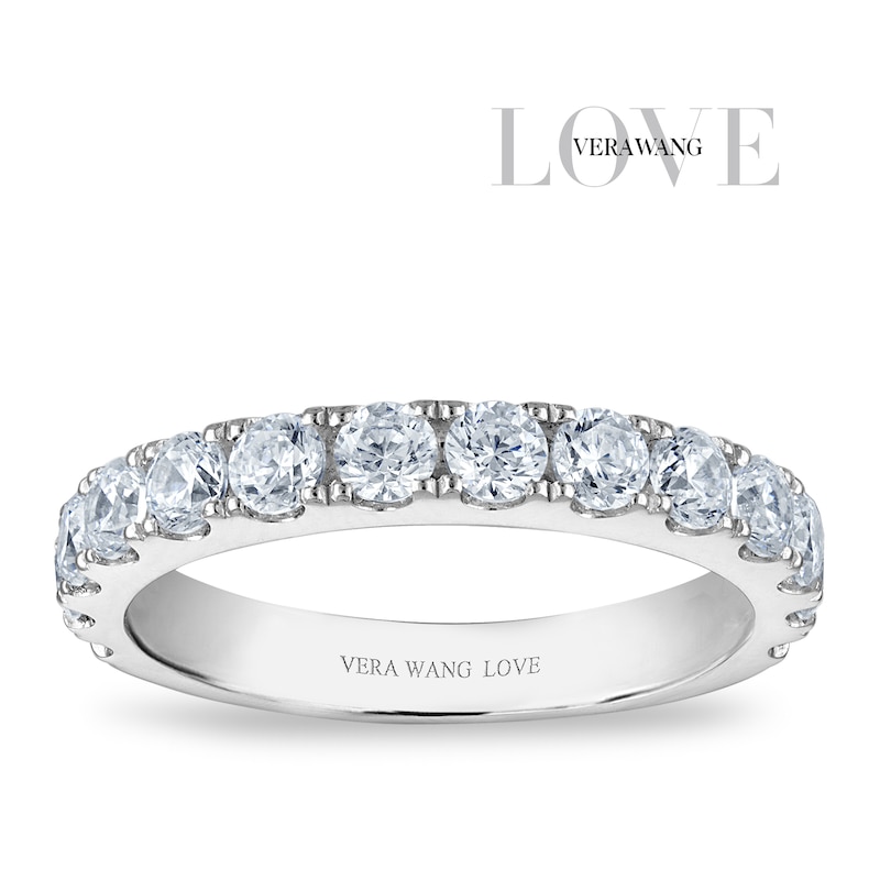 Main Image 1 of Vera Wang 18ct White Gold 1ct Diamond & Sapphire Two Row Eternity Band Certificated Ring