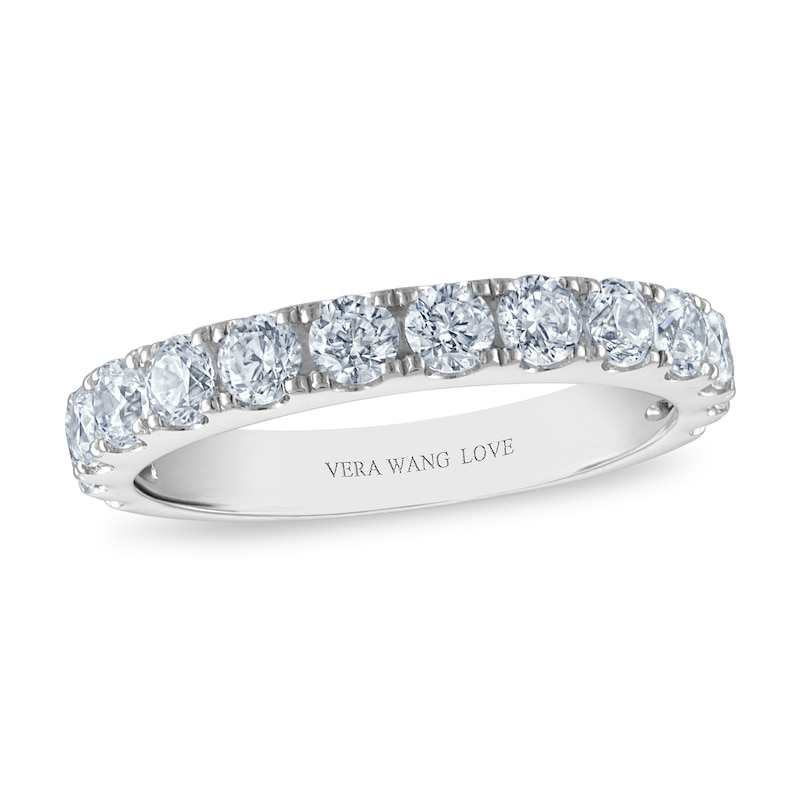 Main Image 2 of Vera Wang 18ct White Gold 1ct Diamond & Sapphire Two Row Eternity Band Certificated Ring