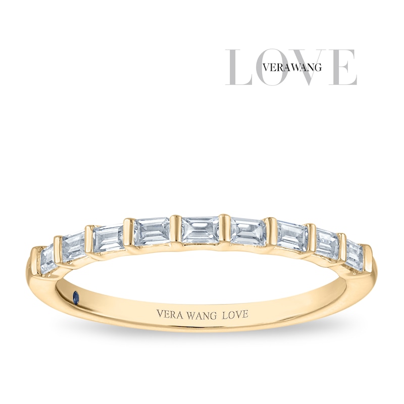 Main Image 1 of Vera Wang 18ct Yellow Gold 0.25ct Diamond Baguette Cut Eternity Band Certificated Ring