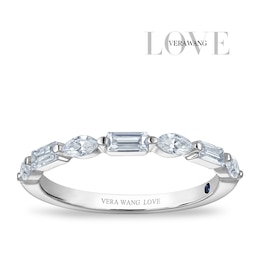 Vera Wang 18ct White Gold 0.50ct Diamond Baguette & Marquise Eternity Certificated Ring