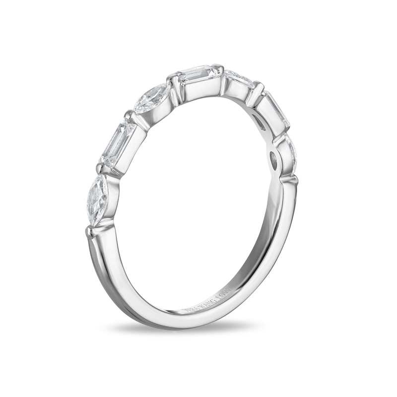 Main Image 2 of Vera Wang 18ct White Gold 0.50ct Diamond Baguette & Marquise Eternity Certificated Ring