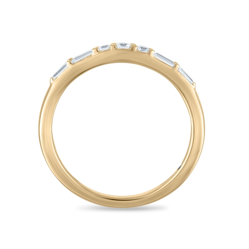 Main Image 3 of Vera Wang 18ct Yellow Gold 0.20ct Diamond Round & Baguette Shaped Wedding Certificated Ring