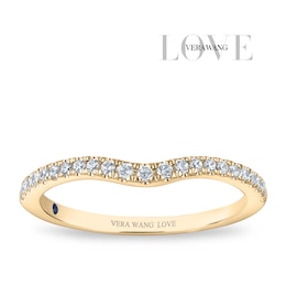 Vera Wang 18ct Yellow Gold 0.15ct Diamond Wishbone Shaped Band Certificated Ring