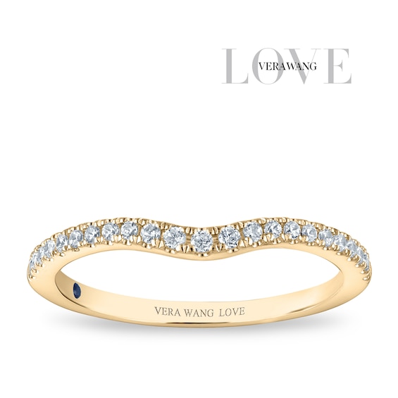 Vera Wang 18ct Yellow Gold 0.15ct Diamond Wishbone Shaped Band Certificated Ring