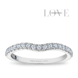 Vera Wang 18ct White Gold 0.25ct Diamond Shaped Wedding Band Certificated Ring