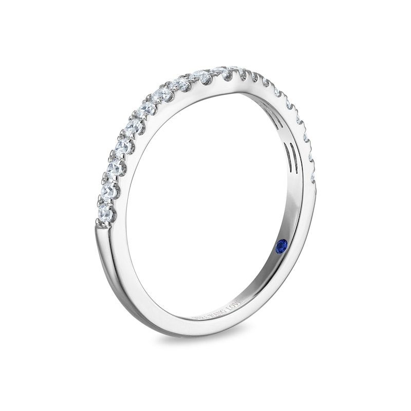 Main Image 2 of Vera Wang 18ct White Gold 0.25ct Diamond Shaped Wedding Band Certificated Ring