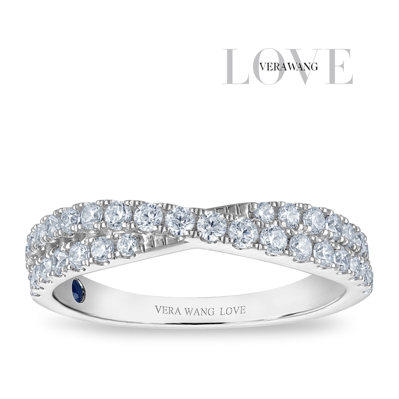 Main Image 1 of Vera Wang 18ct White Gold 0.50ct Diamond Crossover Eternity Band Certificated Ring