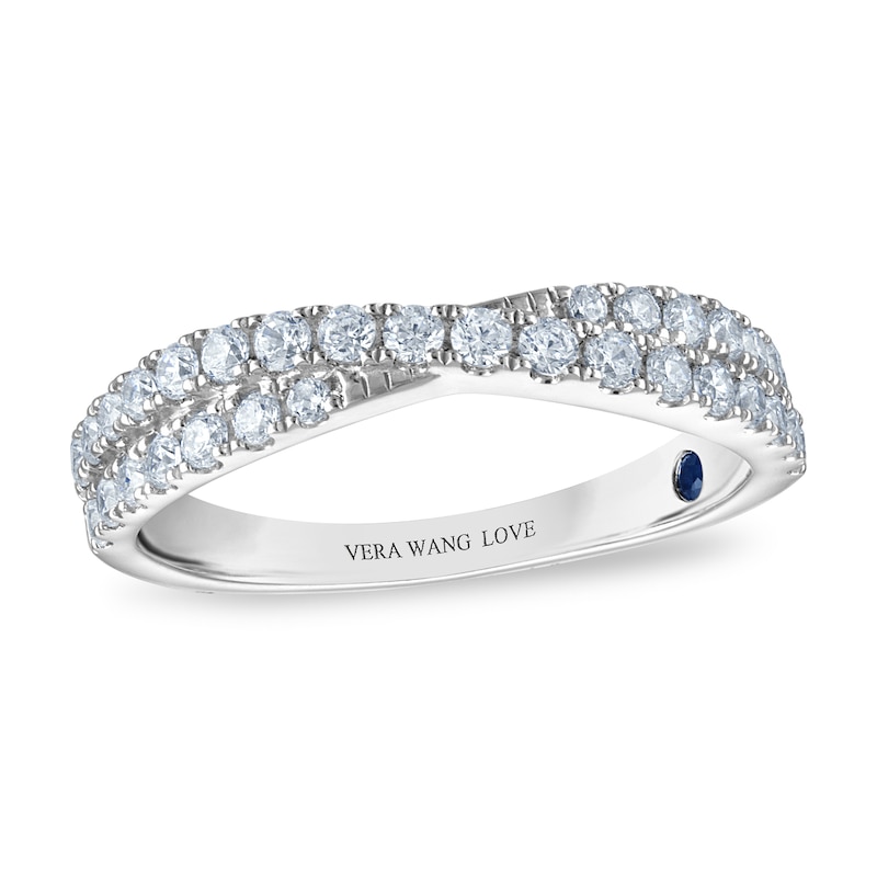 Main Image 2 of Vera Wang 18ct White Gold 0.50ct Diamond Crossover Eternity Band Certificated Ring