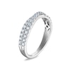 Thumbnail Image 3 of Vera Wang 18ct White Gold 0.50ct Diamond Crossover Eternity Band Certificated Ring