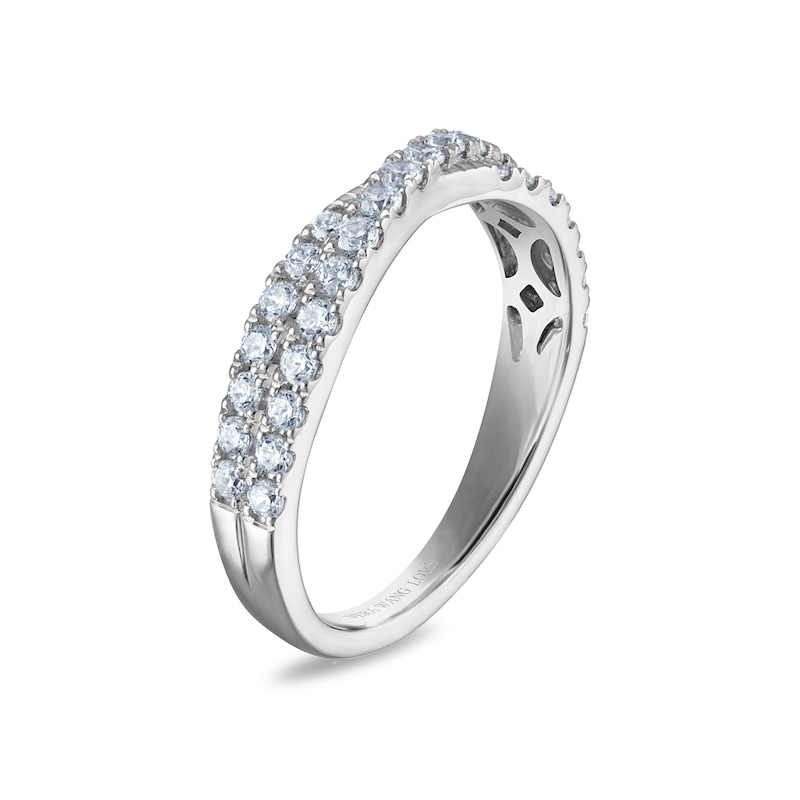 Main Image 3 of Vera Wang 18ct White Gold 0.50ct Diamond Crossover Eternity Band Certificated Ring