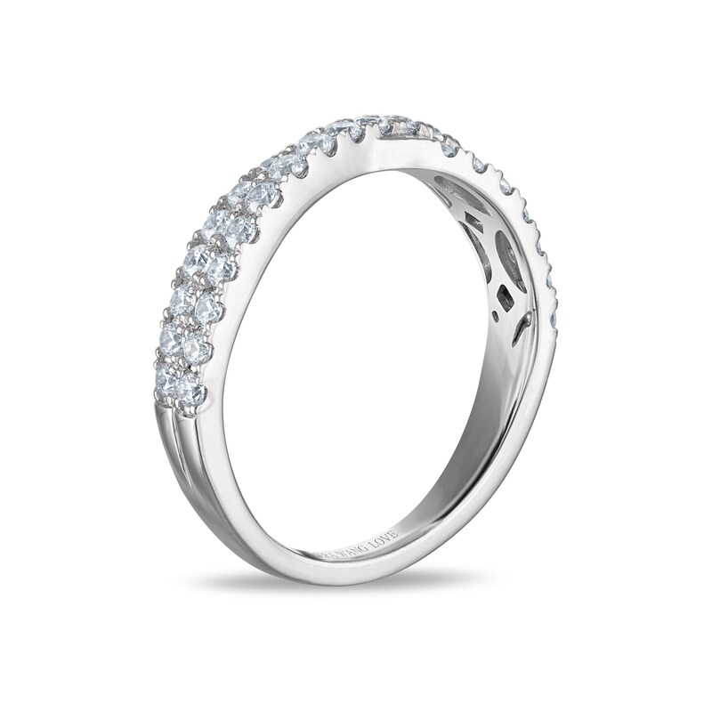 Main Image 4 of Vera Wang 18ct White Gold 0.50ct Diamond Crossover Eternity Band Certificated Ring
