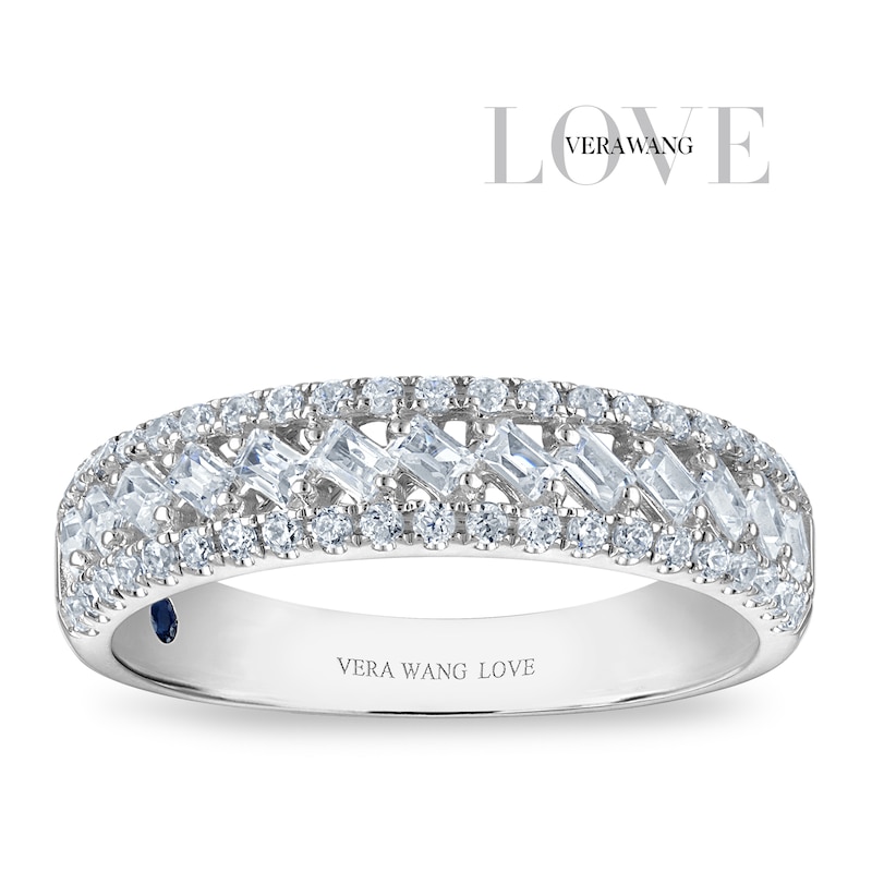 Main Image 1 of Vera Wang 18ct White Gold 0.50ct Diamond Three Row Eternity Certificated Ring