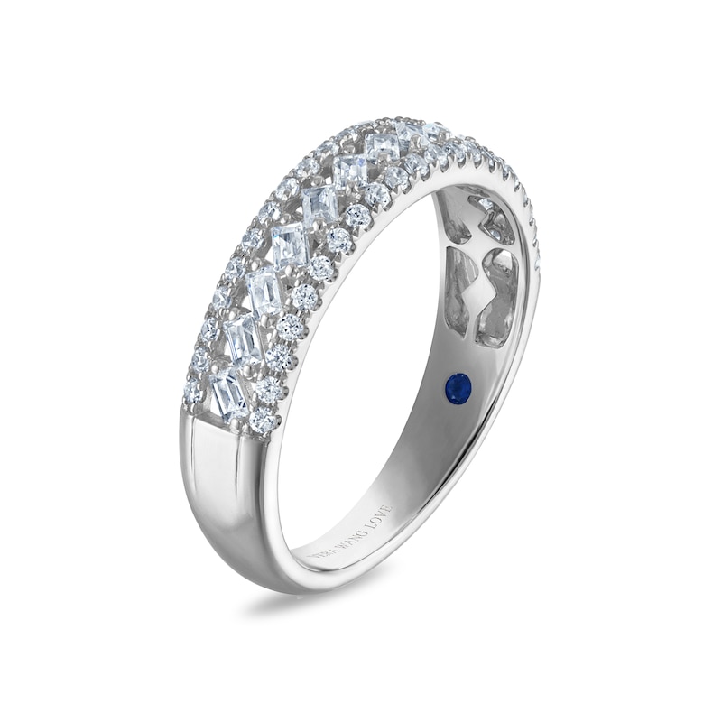 Main Image 4 of Vera Wang 18ct White Gold 0.50ct Diamond Three Row Eternity Certificated Ring