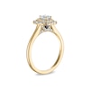 Thumbnail Image 2 of Vera Wang 18ct Yellow Gold 0.50ct Diamond Emerald Shaped Double Halo Certificated Ring