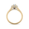 Thumbnail Image 3 of Vera Wang 18ct Yellow Gold 0.50ct Diamond Emerald Shaped Double Halo Certificated Ring