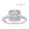 Thumbnail Image 1 of Vera Wang 18ct White Gold 1ct Diamond Princess Cut Double Halo Certificated Ring